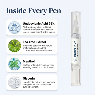 Purelieve® Antifungal Nail Pen — 25% Undecylenic Acid + Tea Tree